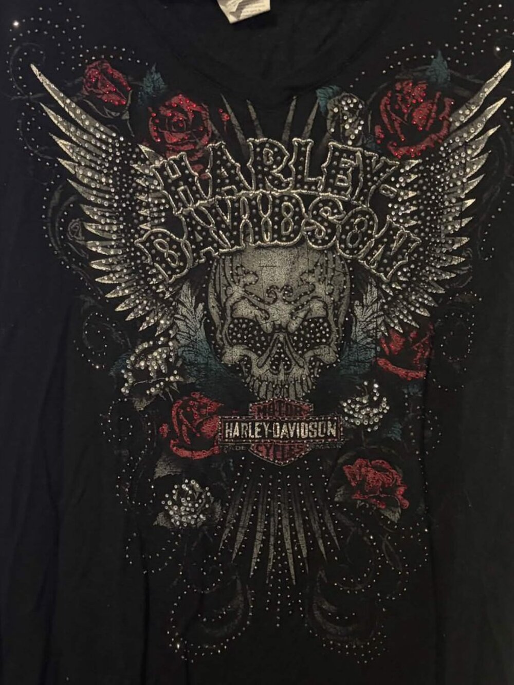 Rhinestone HARLEY DAVIDSON top ༻